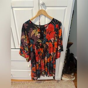 Johnny Was Silk Hibiscus Hawaiian Dress